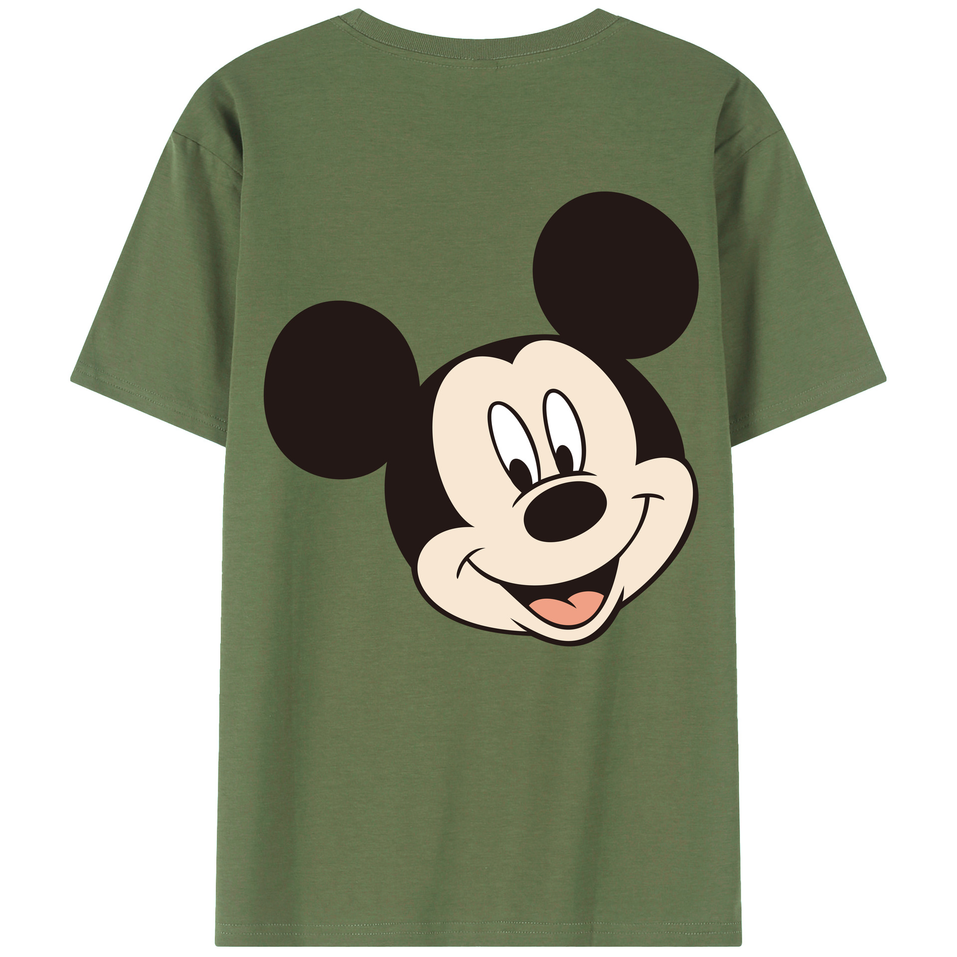 ミッキーマウス Mickey Mouse 綿100％ メンズ半袖Tシャツ（バックプリント） 通気性